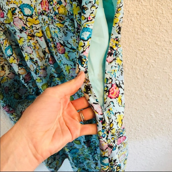 Sundance silk light blue floral tie waist dress size 14 - Picture 10 of 14